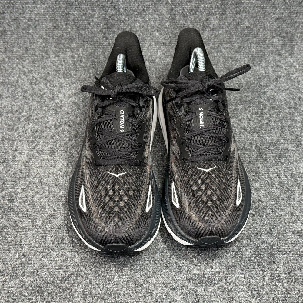 Hoka Clifton 9 Running Shoes Women's Size 8.5 Black White Athletic Run Training - Picture 3 of 13